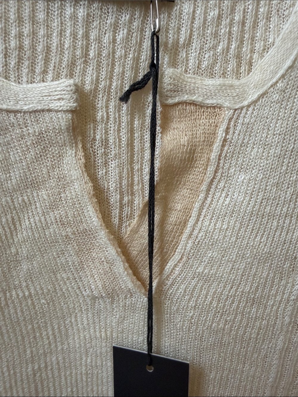 Italian Cream Ribbed Notch-Neck Tank - Picture 3 of 6